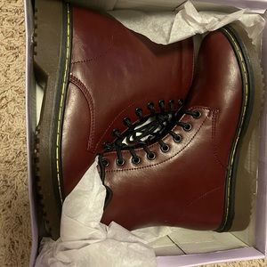 Burgundy combat boots